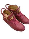 Buscemi 100MM Red Leather High Top Sneakers