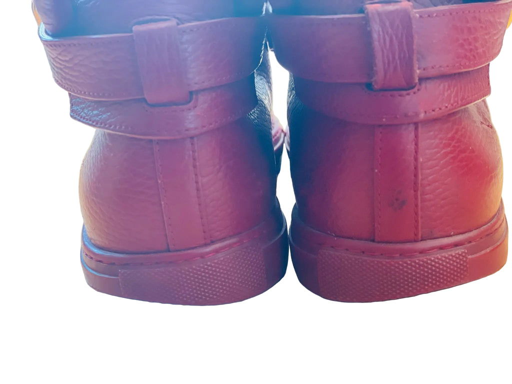 Buscemi 100MM Red Leather High Top Sneakers