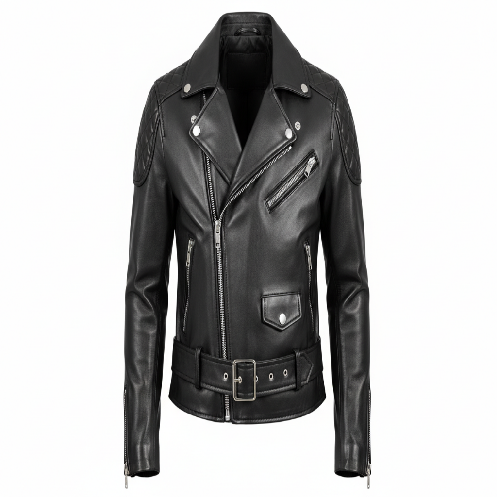 Leather Moto Jacket – Black