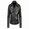 Leather Moto Jacket – Black
