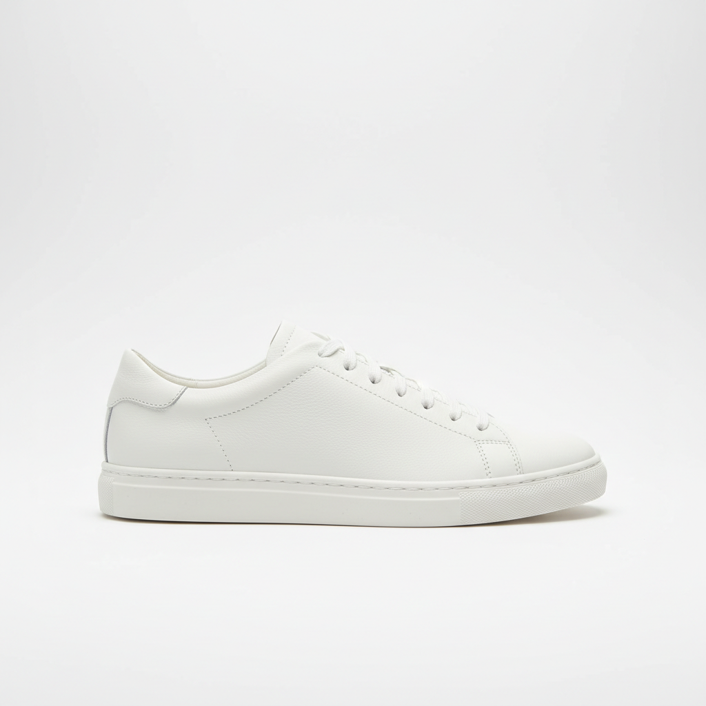 Minimal White Sneakers – Leather