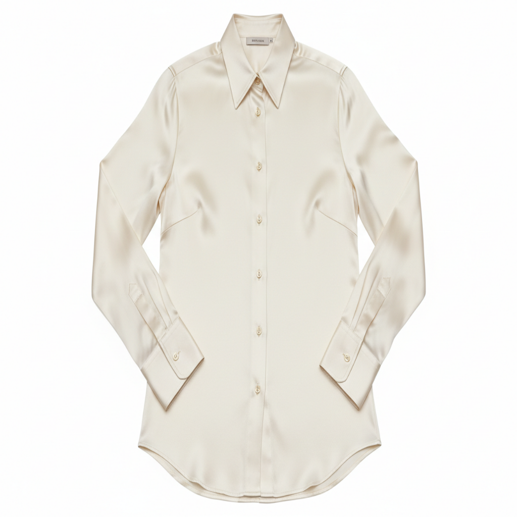 Silk Button-Up Shirt – Ivory
